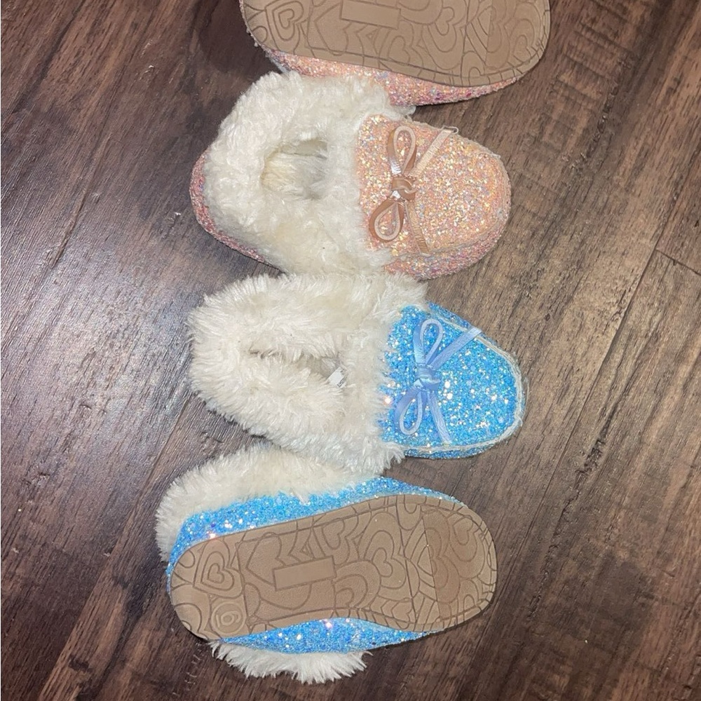 Sparkly Toddler Slippers - 2 Pairs
